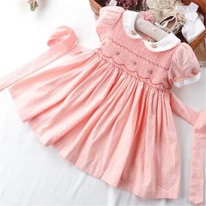 Elegant Smocked Toddler Dress - Toddler Girls with Embroidered Accents